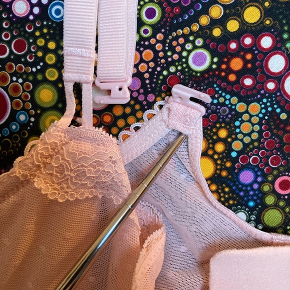 -Dobreva lace balconette bra unlined sheer push up bra 36E light pink pastel - Picture 6 of 16